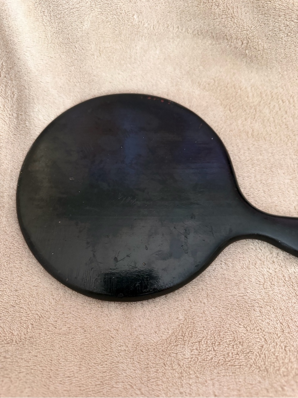 Vintage Distressed Black Handheld Vanity Mirror - Picture 4 of 4